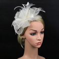 thumbnail image 3 of Tocado retro elegante para el pelo con flores para mujer, sombrero con red de plumas, 3 of 3