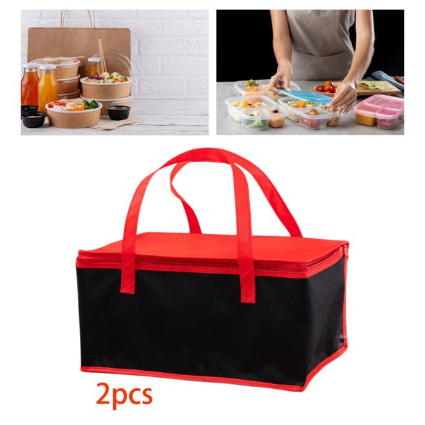 Bolsa térmica de 2 piezas para picnic, versátil para transportar alimentos, calentar pizzas y refrigerar, ideal para camping, compras y catering. 42 cm x 31 cm x 21 cm