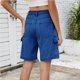 thumbnail image 2 of Las mujeres Y2K cintura alta 6 bolsillos pantalones cortos verano Jorts Casual lavado herramientas pantalones vaqueros pantalones cortos, 2 of 7