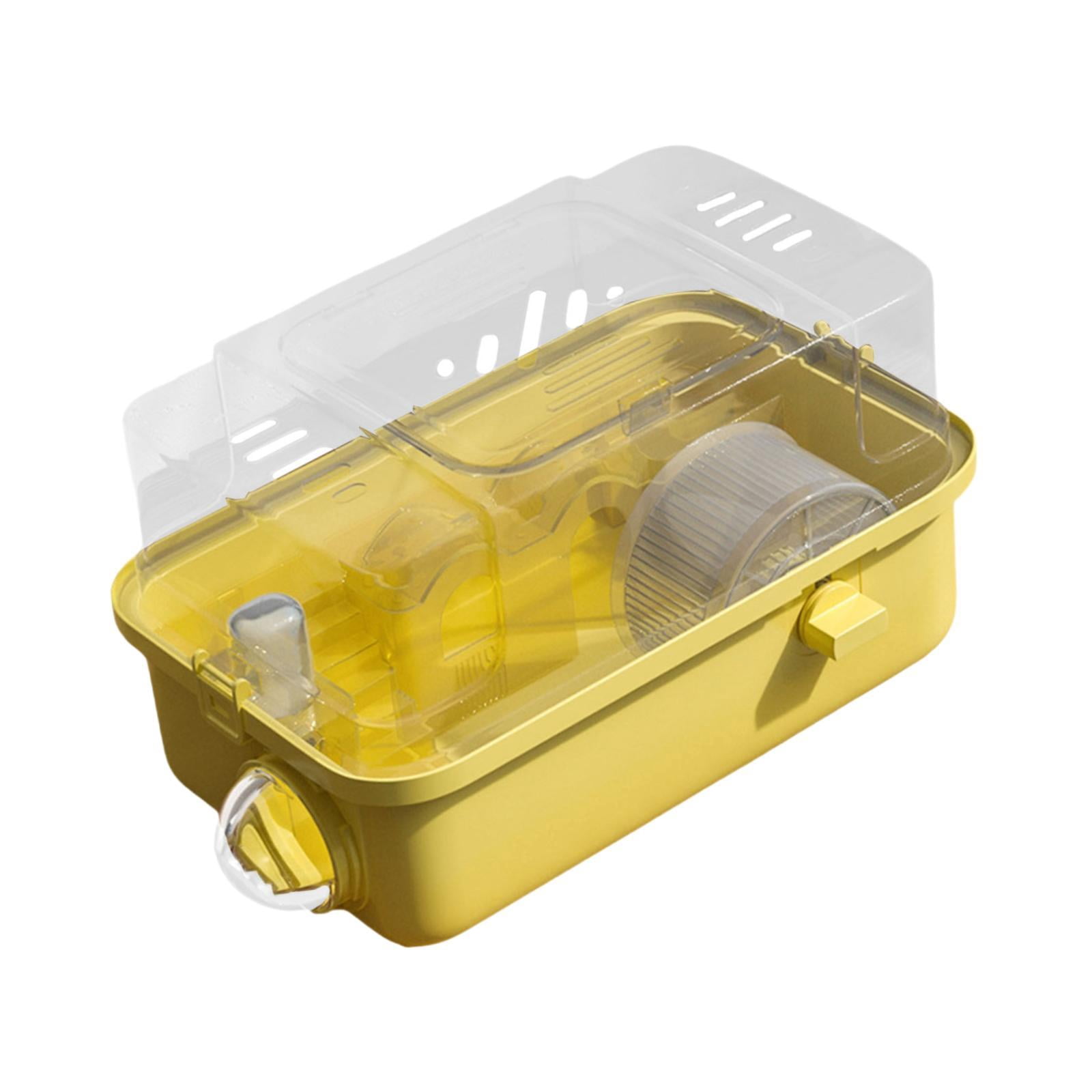 Bothyi Hamster Cage Clear Portable Small Animal Cage for Gerbils Guinea Pigs s Yellow