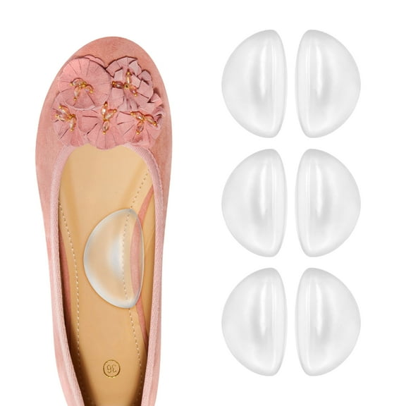 Transparent Adhesive Arch Pad Arch Support 6 Pairs Gel Insole for Flat Foot Women & Men, Adhesive Foot Insert for Shoes, Sandals, Flip Flops Plantar Fasciitis