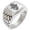 Silver, variant on Stainless Steel Crescent Hamsa Hand of Fatima Geometric Pattern Step-Down Biker Style Polished Ring