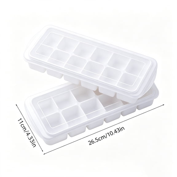 MTBLYS 2 Pack Silicone Ice Molds Tray with Lid, 12 Compartments Square Ice Mold for Whiskey Cocktail, Refrigerator Party Bar Home Kitchené”›å²