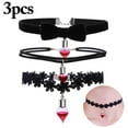 thumbnail image 2 of 3 Pcs Ras-de-Cou d'Halloween à la Mode en Dentelle avec Nœud Breloque Collier Ras-de-Cou Tatouage Ras-de-Cou pour Femmes, 2 of 10