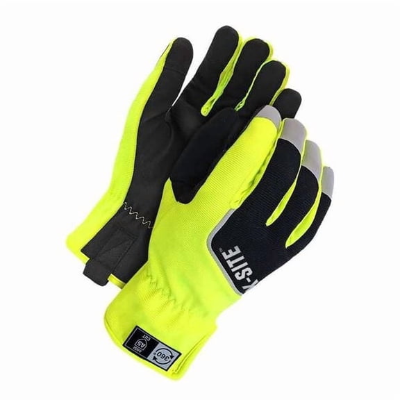 X-Site Mechanics Gloves, Polyester Palm, Spandex Back, L, Black/Yellow 20-1-10360-L