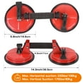 thumbnail image 2 of Dawot Glass Suction Cup, 2 Pack 5.75in Adjustable Vacuum Suction Cups Heavy Duty Industrial Tile Suction Cup to Lift Large Glass for Window Replacement, 220lbs Load Capacity（Red）, 2 of 8