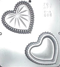 LARGE HEART POUR BOX BOTTOM CLEAR PLASTIC CHOCOLATE CANDY MOLD V110 