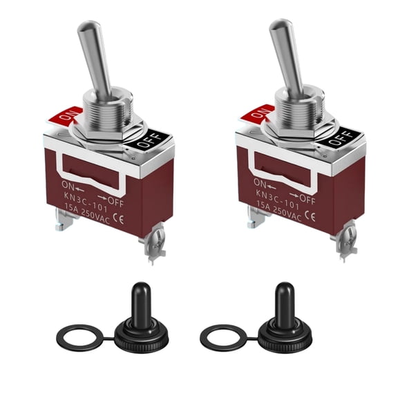 ARCADORA 2 Pack Heavy-Duty Toggle Switch SPST ON/OFF 30A 12VDC IP65 Waterproof for Vehicles Boats Campers Fog Lights Auxiliary Systems