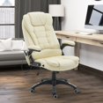 thumbnail image 1 of Beige Ergonomic Massage Office Chair with Heat & Vibration - Executive Computer Desk Chair, 265lb Capacity, Adjustable Height & Swivel, 1 of 7