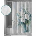 thumbnail image 3 of 72x78 Inch Shower Curtain White Blue Flowers Bathroom Decor Waterproof Fabric Bathtub Bath Curtains Decorative Spring Botanical Bottle Floral Painting Extra Long Shower Curtain Set with Hooks, 3 of 6
