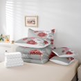 thumbnail image 5 of Aztec Dahlia Bed in a Bag Queen 7 Pieces,Lotus Flower Comforter Set Reversible Rusty Red Grey White Floral Design,Ultra Soft & Breathable Bedding Sets with Comforter,Sheets,Pillowcases & Shams, 5 of 5