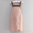 thumbnail image 1 of Durable PVC Kitchen Apron with Waterproof & Oil-Resistant Features - Unisex Design for Home & Hotel Use, Sleeveless & Easy to Wear, Solid Color in Leather Pink with Adjustable Straps and Button, 1 of 5