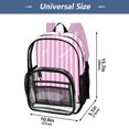 thumbnail image 4 of Ttyddzy Clear Backpack Heavy Duty PVC Transparent Backpack for College Workplace, Pink-white Stripes, 4 of 8