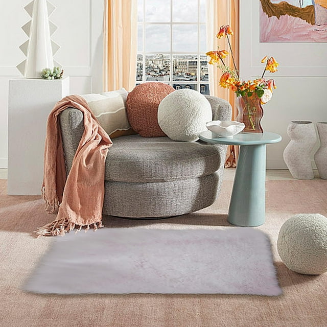 Alfombra de dormitorio moderna teñida con efecto tie-dye | Alfombra de felpa suave 60x160cm | Alfombra de área decorativa cálida para el hogar | Antideslizante Elegante | Cómodo, duradero, fácil de