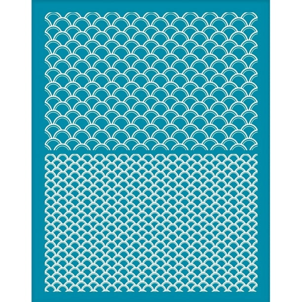 Plantilla de arcilla con diseño de escamas de pez de 4x5 pulgadas, serigrafía para arcilla polimérica, plantillas de serigrafía con diseño de escamas de pez, plantillas de transferencia de malla