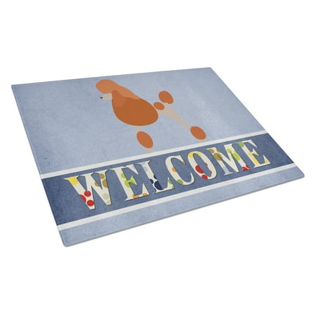 

Caroline s Treasures Royal Poodle Welcome Glass Cutting Board Large