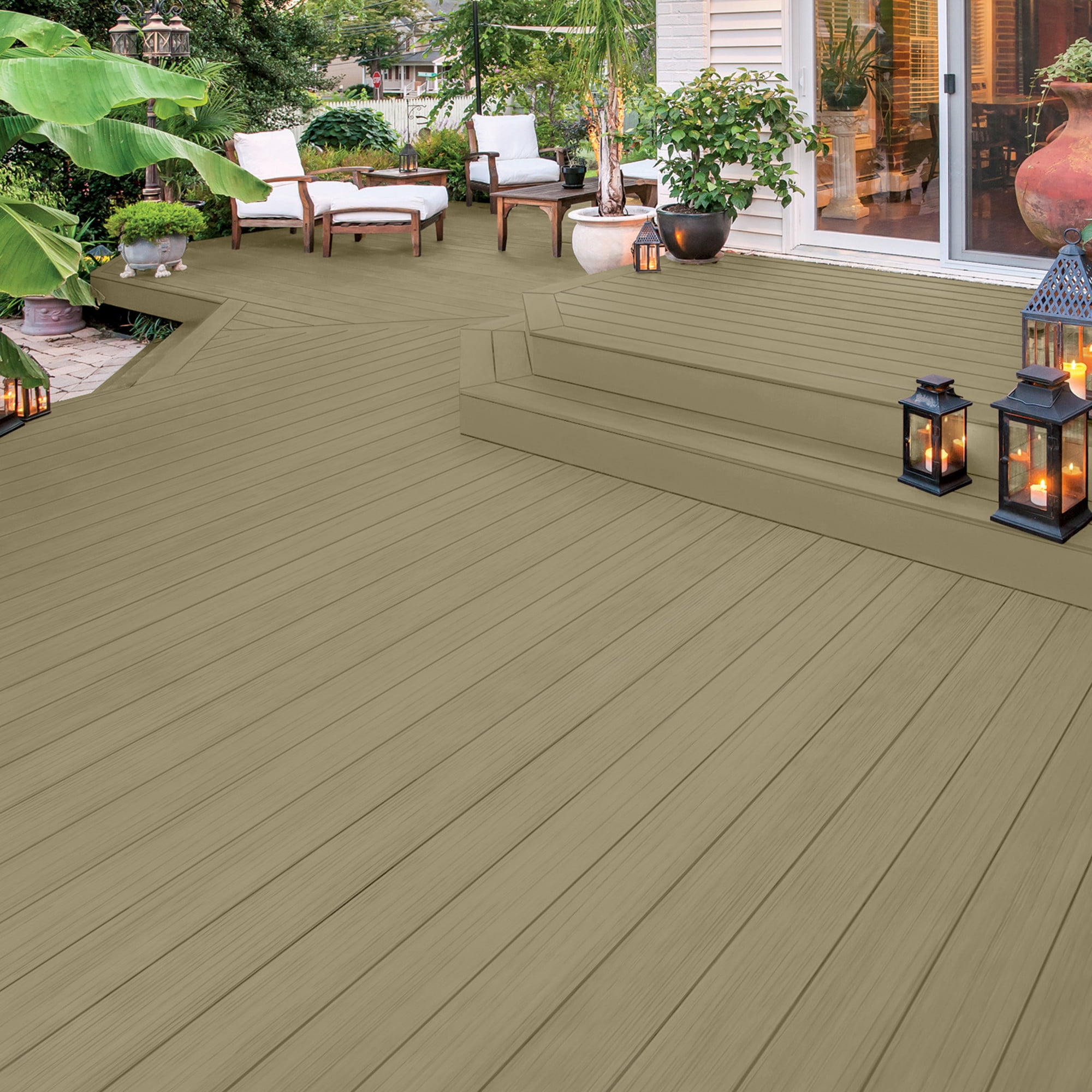 Olympic Elite 5 Gallons SC-1049 Mullion Gray Solid Advanced Exterior Stain and Sealer in One
