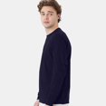 thumbnail image 4 of HANES - Long Sleeve T-Shirt Made with 5.3 Oz./yd² (Us) 100% Cotton | 6 Piece Athletic Navy Tee | 3XL Size, 4 of 6