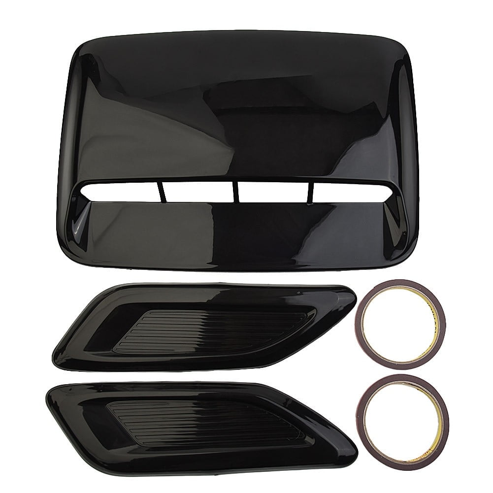 Hood Air Flow Vent Cover Scoop Accessory Air Flow Bonnet Car Center Cover Glossy Black Parts Side Universal Vent