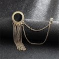 thumbnail image 3 of BRILLAR Elegante broche con flecos dorados para el cuello de la camisa del traje de los hombres - Joyería de moda de lujo, 3 of 5