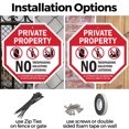 thumbnail image 3 of Private Property No Trespassing Soliciting Loitering All Offenders Will Be Prosecuted to The Full Extent of The Law 6 inch X 6 inch Octagon Plastic Sign Weather Resistant, UV Protected, 3 of 7