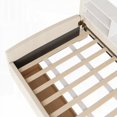 thumbnail image 3 of Twin Size Velvet Platform Bed with Storage and Drawers, Beige, for Bedroom, 3 of 18