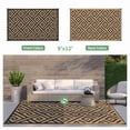 thumbnail image 2 of DEORAB Tapis d'Extérieur Réversible 9x12 Pieds, Tapis de Patio, Tapis de Sol Imperméable en Plastique, Tapis de Sol Pliable pour Patio, Camping, VR, Terrasse, Porche, Balcon, Jardin, Noir et Brun, 2 of 5