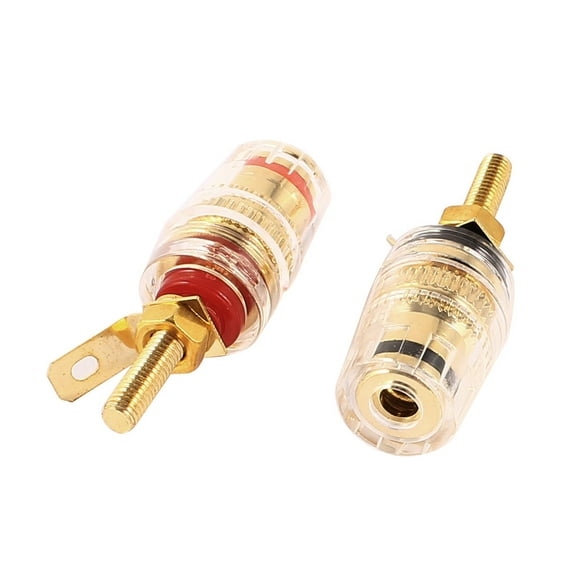 Audio Binding Post 4mm Banana Plug Jack Terminal Adapter 3.8mm Threaded 2Pcs