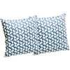 16' Square Outdoor Toss Pillow, Navy & White Print