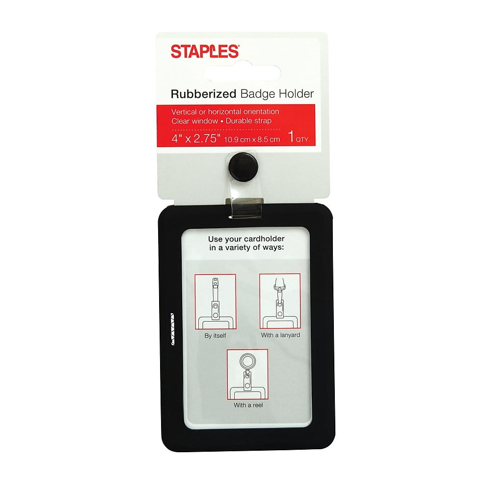 Staples RUBBERIZED BLACK ID BADGE 2846373