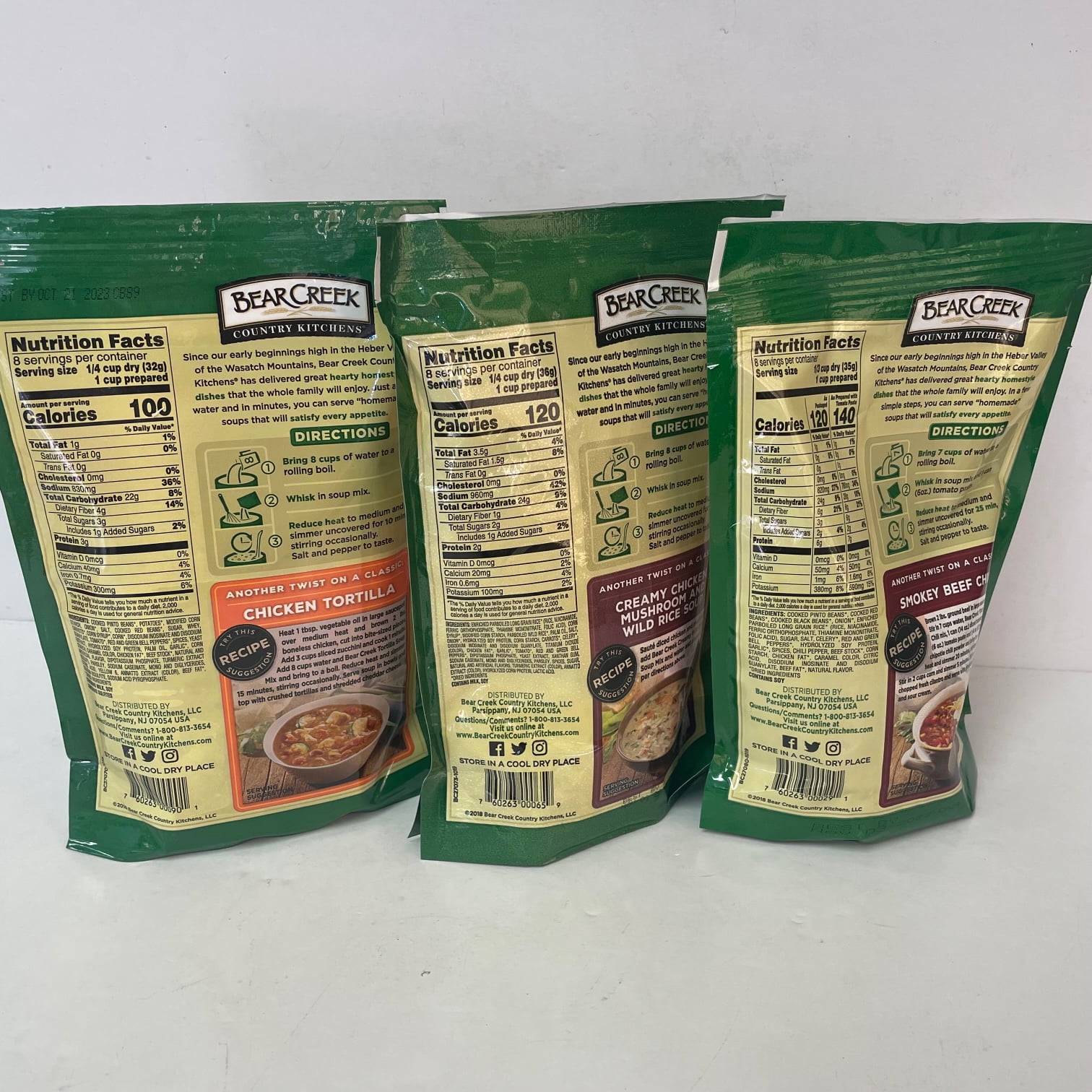 Bear Creek Dry Soup Mix Variety 3 Pack - Chicken Noodle, Darn Good Chili & Cheddar Potato