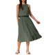 thumbnail image 2 of Conjunto de falda de 2 piezas para mujer INSPIRE CHIC, sin mangas, top corto, falda midi de cintura alta, atuendos casuales de verano, verde militar, XL, 2 of 6