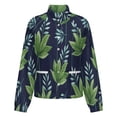 thumbnail image 5 of Jackets for Women Winter Coat Jackets Flannel Stand Collar Jacket(Tropical Leaf Pattern Dark Background,Size:S-4XL), 5 of 7