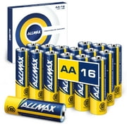 Allmax AA Maximum Power Alkaline Double A Batteries (16 Count)  Ultra Long-Lasting, 10-Year Shelf Life, Leakproof Design, Maximum Performance  1.5V