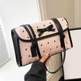 thumbnail image 2 of Trendy Bow Detail Top Handle Purse, Soft Material Satchel With Adjustable Strap, Spacious Tote, 2 of 8
