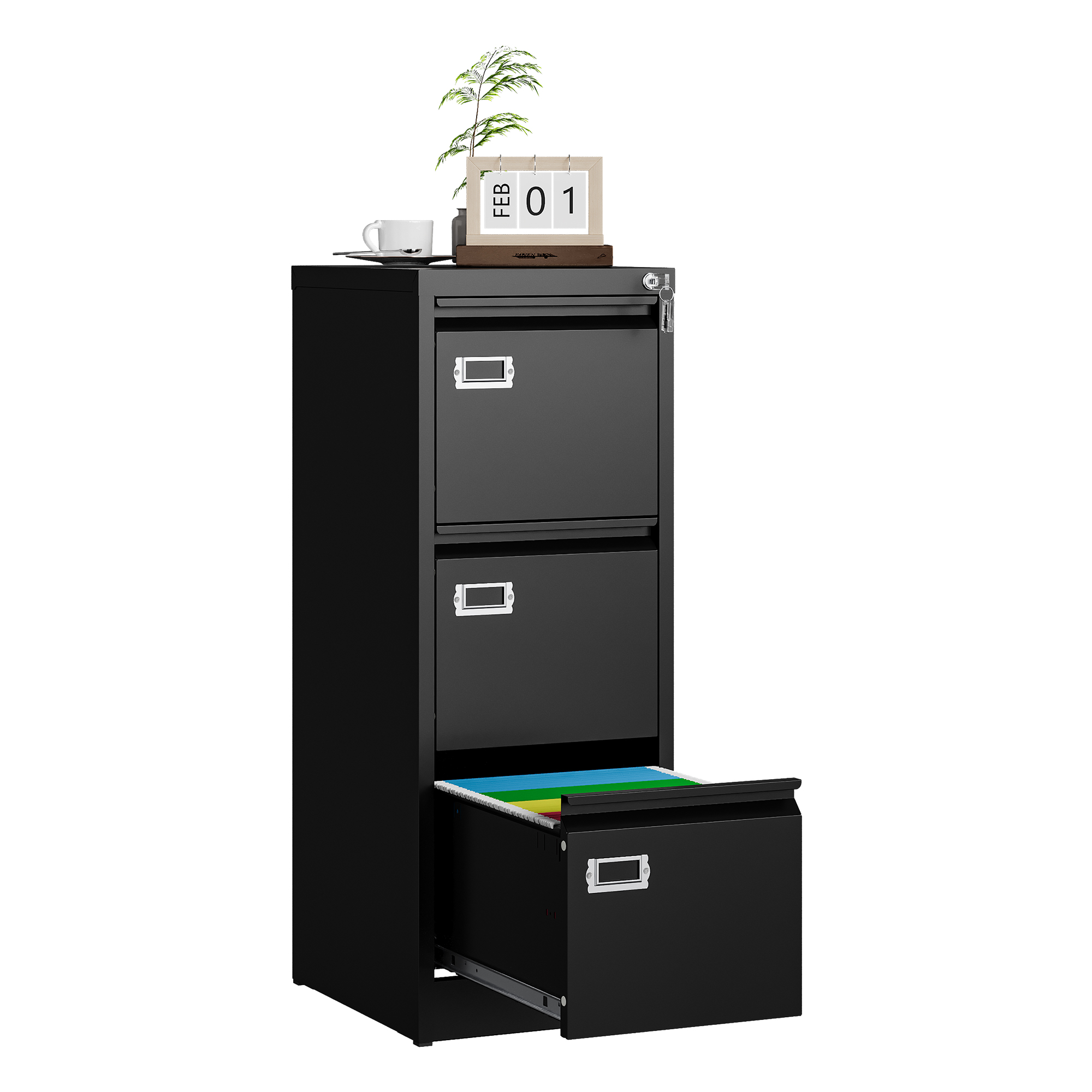 3 Drawer - Black