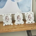 thumbnail image 3 of DecMode 4" x 6" Handmade Intricate Carved White Scroll Photo Frame (3 Count), 3 of 9