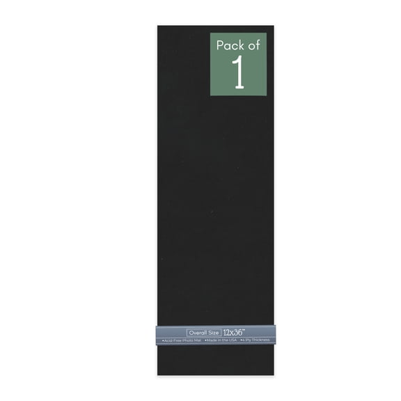 Black Suede 12x36 Uncut Art Mat Board - No Opening - 1 Mat