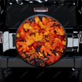 thumbnail image 1 of Vibrant Colorful Autumn Leaves Polyester Universal Spare Wheel Tire Cover Wheel Covers for Trailer RV SUV Truck Camper, 1 of 5