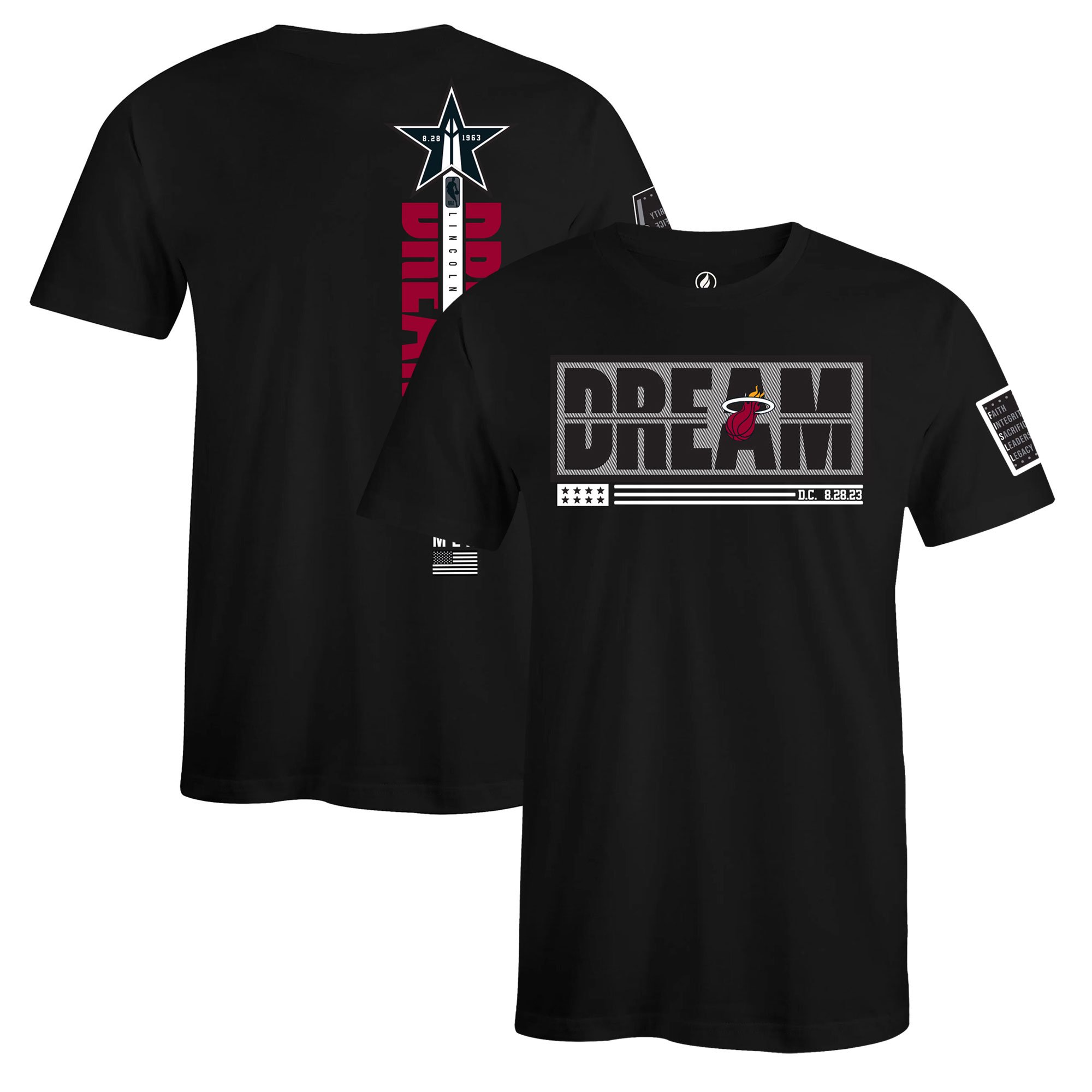 Unisex FISLL x Black History Collection Black Miami Heat T-Shirt