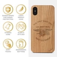thumbnail image 4 of Case Yard Wooden Case Outside Soft TPU Silicone, Slim Fit Shockproof Wood Protective Phone Cover for Girls Boys Men and Women, Supports Wireless Charging Navy 1 Design case for iPhone-X, 4 of 7