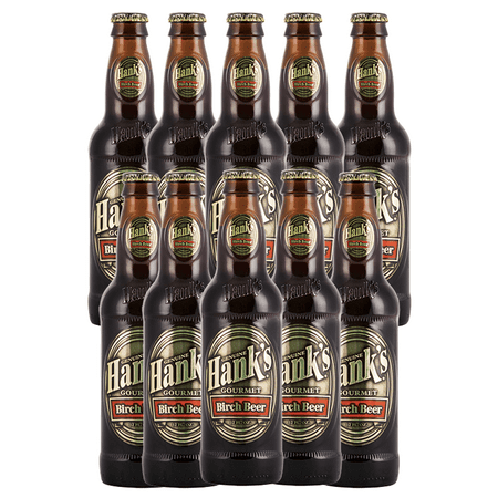 Hank's Genuine Gourmet Birch Beer, 12 fl oz Bottles – Premium Craft Soda with Rich, Robust Flavor – Authentic Northeast Recipe, Pack of 10