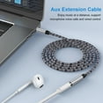 thumbnail image 5 of ABCPOW Headphone Extension Cable 6FT,3.5mm Aux Cord Male to Female Stereo Audio Extension Cable Nylon Braided Microphone Aux Adapter Headphone Extender Cable Cord 6FT for Headset iPhone Cellphone, 5 of 7