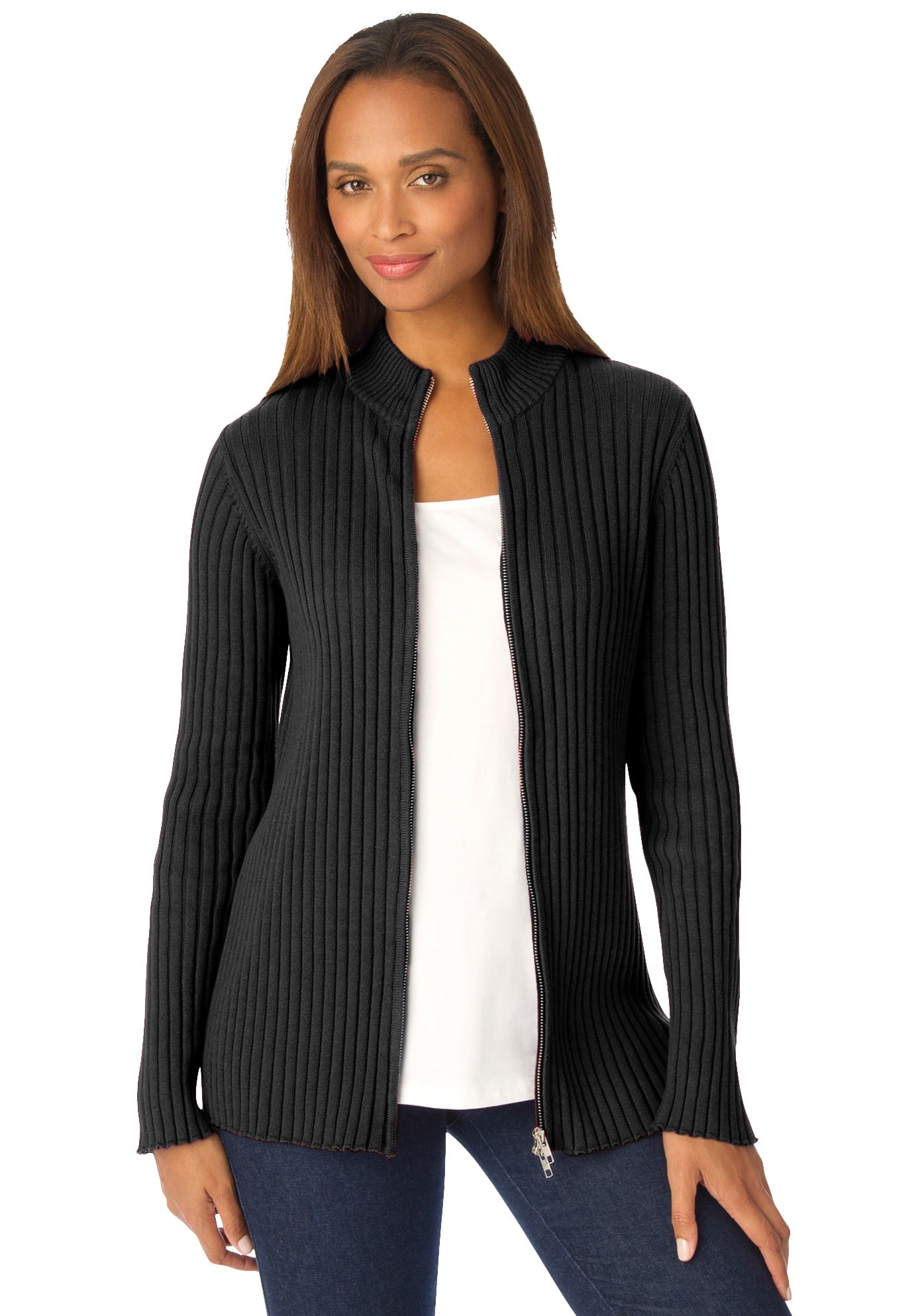 cotton zip cardigan ladies