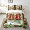 thumbnail image 2 of jejeloiu Red Christmas Bell Bedding Comforter Set 7pcs,Happy New Year Queen Bedding Sets,Xmas Berry Snowflake Queen Sheet Sets For Child,Super Cozy Room Decor Reversible, 2 of 8