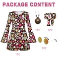 thumbnail image 3 of Alaiyaky Hippies Costume Set for Women, 60s 70s Fancy Dress With Hippie Accessories, Hippie Dress Costumes for Halloween Cosplay Party, 3 of 6