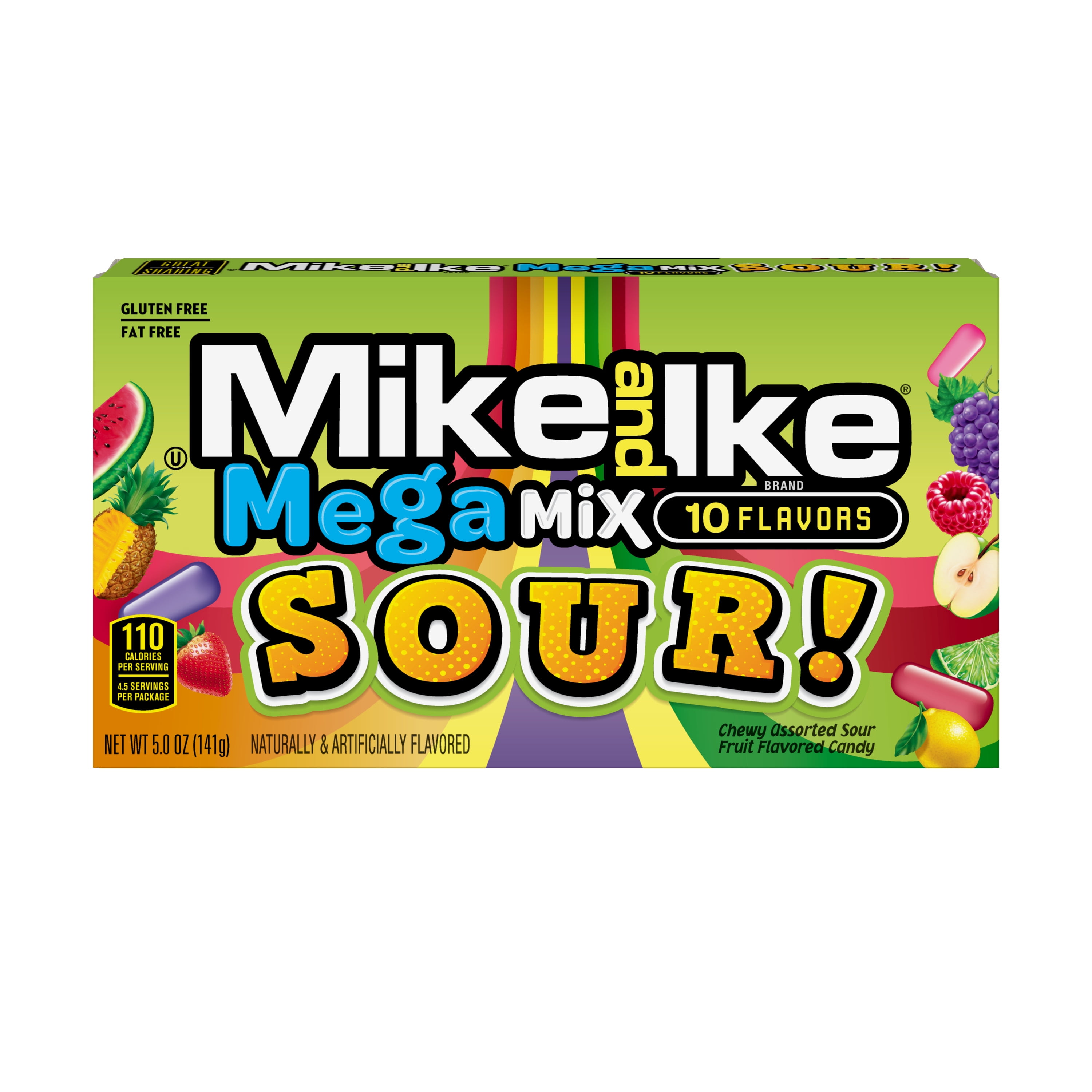 Mike and Ike Mega Mix SOUR! Chewy Candy, 5 ounce Theater Box, 1 count