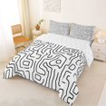 thumbnail image 2 of Homewish Minimalist Lines Full Size Comforter Sets,Modern Abstract Art Bedding Comforter Set,Black White,Reversible,3 Pieces,1 Comforter and 2 Pillowcases, 2 of 7