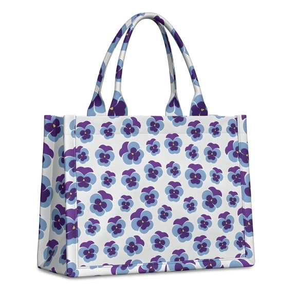 Large Capacity Tote Bag,Pioneer Flower Floral Print Pattern Handbag Fashion Luxury Tote Bag,15.7"x13"x 5.1" Inches,Laptop Compatible