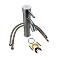 thumbnail image 3 of Satin Nickel Single Hole Bathroom Sink Faucet 9.5'' H 5.5in Spout to Counter Tap w/Supply Lines Hose| Renovators Supply, 3 of 11